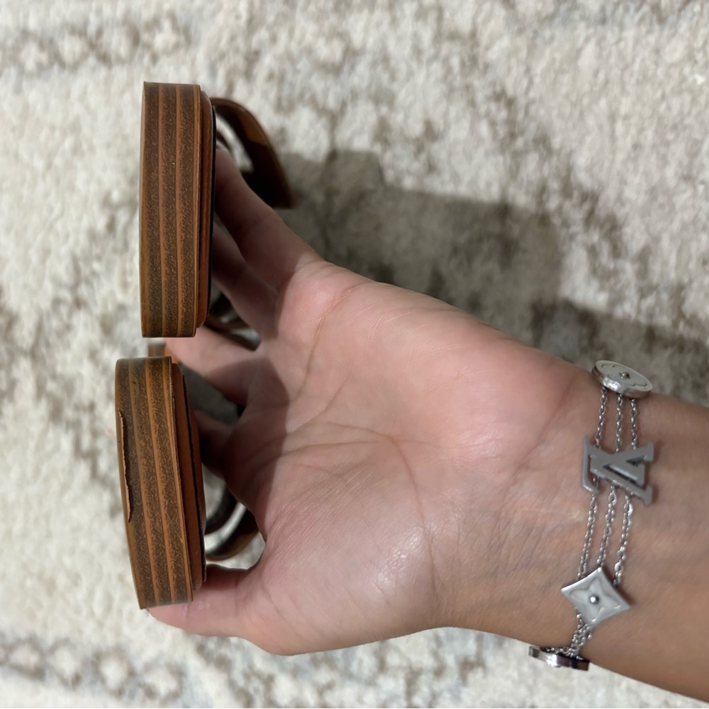 women’s cognac Brown Slide Sandals - Picture 8 of 13